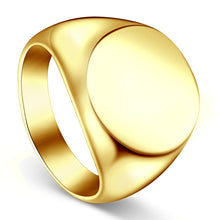 Load image into Gallery viewer, Fashion simple gold smooth round head men's finger wrench European and American domineering men's titanium steel ring all-match men's jewelry