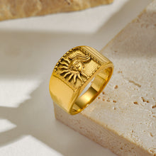 Load image into Gallery viewer, European and American Cross-Border Geometric Irregular Rings Retro Fashion Texture Furnace Vacuum Gold-Plated Ring Index Finger Ring Wholesale