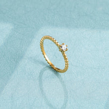Load image into Gallery viewer, Flash Crown Round Diamond Ring 18K Gold Niche Light Luxury Finger Ring Women's Titanium Steel Tail Ring Wholesale