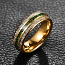 Load image into Gallery viewer, European and American Cross-Border Best-Selling Stainless Steel Rings, Meteorite Inlaid Gold Foil Men's Light Luxury Fashion Personalized Rings Wholesale