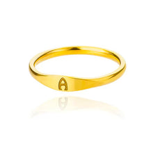 Load image into Gallery viewer, Cross-border 26 English Letter Ring Stainless Steel high quality Niche Design Light Luxury Opening Female Ring Food Ring