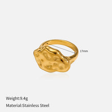 Load image into Gallery viewer, European and American Cross-Border Geometric Irregular Rings Retro Fashion Texture Furnace Vacuum Gold-Plated Ring Index Finger Ring Wholesale