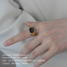 Load image into Gallery viewer, Niche Design Square White Mother-Of-Pearl Ring, Light Luxury Gold-Plated Index Finger Ring, Versatile and High-End Ring for Women