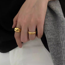 Load image into Gallery viewer, Basic Stacked Balloon Ring Brass Plated 18K Gold/Platinum Light Luxury Fashion High Style New Ring