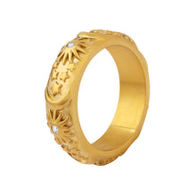 Load image into Gallery viewer, Niche Entry Luxury Zircon Embossed Star Moon Shape Shining Zircon Design Ring Titanium Steel Bracelet Girl's Jewelry