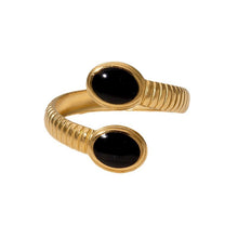 Load image into Gallery viewer, European and American Retro Temperament Simple Design Feeling Finger Ring Middle French High Feeling Gold-plated Geometric Stainless Steel Ring