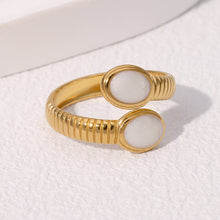 Load image into Gallery viewer, European and American Retro Temperament Simple Design Feeling Finger Ring Middle French High Feeling Gold-plated Geometric Stainless Steel Ring