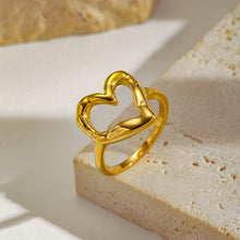 Load image into Gallery viewer, European and American Cross-Border Geometric Irregular Rings Retro Fashion Texture Furnace Vacuum Gold-Plated Ring Index Finger Ring Wholesale