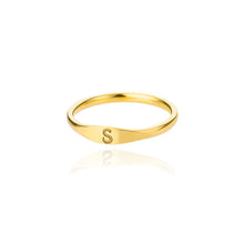 Load image into Gallery viewer, Cross-border 26 English Letter Ring Stainless Steel high quality Niche Design Light Luxury Opening Female Ring Food Ring