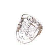 Load image into Gallery viewer, Amazon Cross-Border Personalized Trendy Hollow Six-Pointed Star Oval Stainless Steel Ring Opening Adjustable Ring