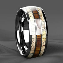 Load image into Gallery viewer, European and American Cross-Border Best-Selling Stainless Steel Rings, Meteorite Inlaid Gold Foil Men's Light Luxury Fashion Personalized Rings Wholesale