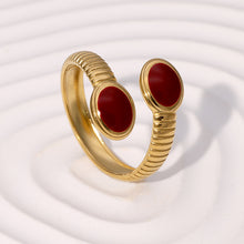 Load image into Gallery viewer, European and American Retro Temperament Simple Design Feeling Finger Ring Middle French High Feeling Gold-plated Geometric Stainless Steel Ring