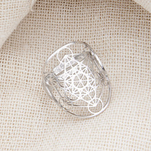 Load image into Gallery viewer, Amazon Cross-Border Personalized Trendy Hollow Six-Pointed Star Oval Stainless Steel Ring Opening Adjustable Ring