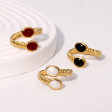 Load image into Gallery viewer, European and American Retro Temperament Simple Design Feeling Finger Ring Middle French High Feeling Gold-plated Geometric Stainless Steel Ring