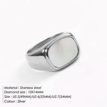 Load image into Gallery viewer, Niche Design Square White Mother-Of-Pearl Ring, Light Luxury Gold-Plated Index Finger Ring, Versatile and High-End Ring for Women