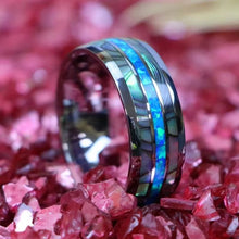 Load image into Gallery viewer, European and American Cross-Border Best-Selling Stainless Steel Rings, Meteorite Inlaid Gold Foil Men's Light Luxury Fashion Personalized Rings Wholesale