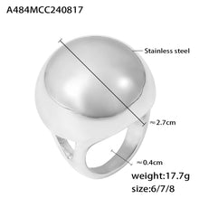 Load image into Gallery viewer, French retro chubby spherical ring personality exaggerated design stainless steel plated 18k real gold ring wholesale