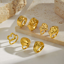 Load image into Gallery viewer, European and American Cross-Border Geometric Irregular Rings Retro Fashion Texture Furnace Vacuum Gold-Plated Ring Index Finger Ring Wholesale