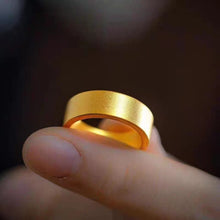 Load image into Gallery viewer, Ancient law inheritance flat-bottomed ring sand gold lovers pair ring matte plain men's and women's classic plain ring ring bracelet wholesale