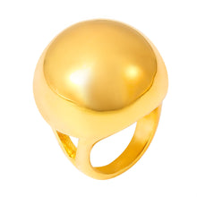 Load image into Gallery viewer, French retro chubby spherical ring personality exaggerated design stainless steel plated 18k real gold ring wholesale