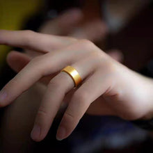 Load image into Gallery viewer, Ancient law inheritance flat-bottomed ring sand gold lovers pair ring matte plain men's and women's classic plain ring ring bracelet wholesale
