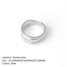 Load image into Gallery viewer, Cross-border Korean and Japanese niche versatile plain ring multi-layer ring female personality index finger ring titanium steel plated 18K gold hand jewelry