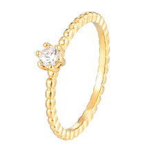Load image into Gallery viewer, Flash Crown Round Diamond Ring 18K Gold Niche Light Luxury Finger Ring Women's Titanium Steel Tail Ring Wholesale