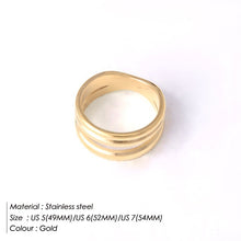 Load image into Gallery viewer, Cross-border Korean and Japanese niche versatile plain ring multi-layer ring female personality index finger ring titanium steel plated 18K gold hand jewelry