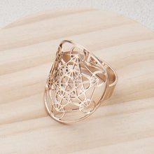 Load image into Gallery viewer, Amazon Cross-Border Personalized Trendy Hollow Six-Pointed Star Oval Stainless Steel Ring Opening Adjustable Ring