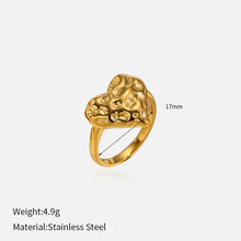 Load image into Gallery viewer, European and American Cross-Border Geometric Irregular Rings Retro Fashion Texture Furnace Vacuum Gold-Plated Ring Index Finger Ring Wholesale
