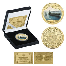 Load image into Gallery viewer, WR Gold Plated Coins United States Department of the Navy Warship Coins Collectibles World War ii Challenge Coins Dropshipping