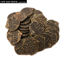 Load image into Gallery viewer, European Treasure  Spain Doubloon gold coin , Caribbean series pirate movie coin Difference colors coins for choose  100pcs/lot