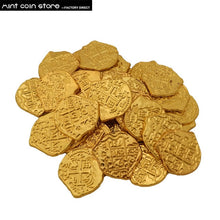 Load image into Gallery viewer, European Treasure  Spain Doubloon gold coin , Caribbean series pirate movie coin Difference colors coins for choose  100pcs/lot