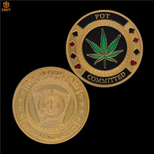 Load image into Gallery viewer, USA Texas Hold'Em Big Small Blind Flop Turn River Gold Plated Poker Card Guard Token Metal Coin Collection