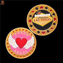 Load image into Gallery viewer, USA Texas Hold'Em Big Small Blind Flop Turn River Gold Plated Poker Card Guard Token Metal Coin Collection