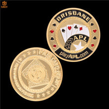 Load image into Gallery viewer, USA Texas Hold'Em Big Small Blind Flop Turn River Gold Plated Poker Card Guard Token Metal Coin Collection