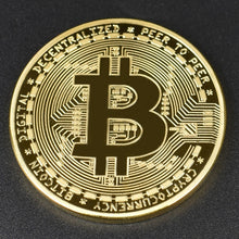 Load image into Gallery viewer, 1PC Gold Plated  Bitcoin Coin BTC Bit Physical Metal Collectible Coin for gift with plastic case