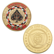 Load image into Gallery viewer, WR 24k Gold Casino Table Game Collectible Coin Chip Poker Card Guard Protects The Cards In Your Hand Golden Collection Gift