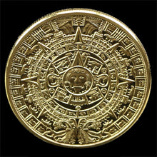 Load image into Gallery viewer, Gold Silver Plated Mayan Aztec Calendar Souvenir Commemorative Coin Collection Gift