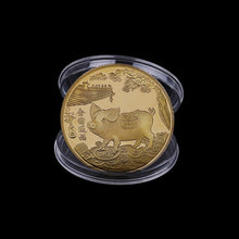 Load image into Gallery viewer, Good Fortune 2019 Fu Pig Commemorative Coin Year of Pig Delivers Money Coins Collection New Year Gift Gold Plated Home Car Decor