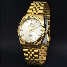 Load image into Gallery viewer, Golden New Clock gold Fashion Men watch full gold Stainless Steel Quartz watches Wrist Watch Wholesale CHENXI Gold watch men