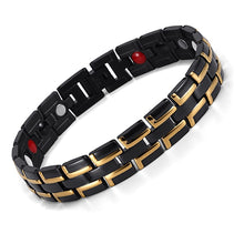 Load image into Gallery viewer, Healing Magnetic Bracelet Men/Woman 316L Stainless Steel 3 Health Care Elements(Magnetic,FIR,Germanium) Gold Bracelet Hand Chain