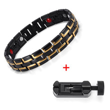 Load image into Gallery viewer, Healing Magnetic Bracelet Men/Woman 316L Stainless Steel 3 Health Care Elements(Magnetic,FIR,Germanium) Gold Bracelet Hand Chain