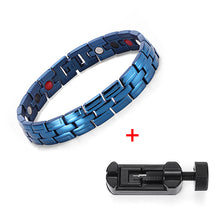 Load image into Gallery viewer, Healing Magnetic Bracelet Men/Woman 316L Stainless Steel 3 Health Care Elements(Magnetic,FIR,Germanium) Gold Bracelet Hand Chain