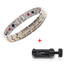 Load image into Gallery viewer, Healing Magnetic Bracelet Men/Woman 316L Stainless Steel 3 Health Care Elements(Magnetic,FIR,Germanium) Gold Bracelet Hand Chain