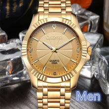 Load image into Gallery viewer, NATATE CHENXI Clock Gold Fashion Men Watch Full gold Stainless Steel Quartz Watches Wrist Watch Wholesale Gold Watch Men 0940