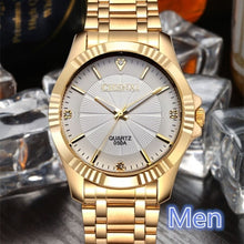 Load image into Gallery viewer, NATATE CHENXI Clock Gold Fashion Men Watch Full gold Stainless Steel Quartz Watches Wrist Watch Wholesale Gold Watch Men 0940