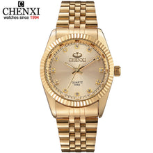 Load image into Gallery viewer, Golden New Clock gold Fashion Men watch full gold Stainless Steel Quartz watches Wrist Watch Wholesale CHENXI Gold watch men