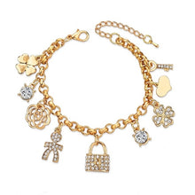 Load image into Gallery viewer, LongWay Heart Beetle Charm Bracelets Bangles For Women Gold Color Bracelet Austrian Crystal Chain Pulseras SBR140221