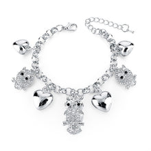 Load image into Gallery viewer, LongWay Heart Beetle Charm Bracelets Bangles For Women Gold Color Bracelet Austrian Crystal Chain Pulseras SBR140221